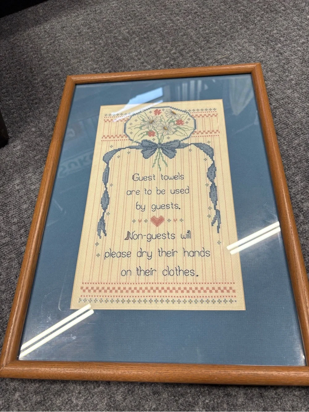 Framed Cross-Stitch Wall Art Guest Towels are for Guests